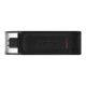 Memoria USB-C 3.2, Kingston, DT70/32GB, 32 GB, Negro
