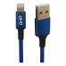 GHIA - Cable de Datos, Ghia, GAC-193A, USB A, Lightning, 1 m, Nylon, Azul