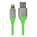 GHIA - Cable de Datos, Ghia, GAC-196V, USB A, Lightning, 1 m, Verde