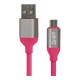 Cable de Datos, Ghia, GAC-194P, USB A, Micro USB, 1 m, Rosa