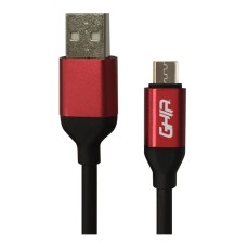 Cable USB 2.0, Ghia, GAC-194N, USB A, Micro USB A, 1 m, Negro, Rojo