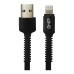 GHIA - Cable de Datos, Ghia, GAC-199N, USB A, Lightning, 1 m, Nylon, Negro