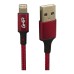 GHIA - Cable de Datos, Ghia, GAC-193R, USB A, Lightning, 1 m, Nylon, Rojo