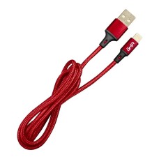 GHIA - Cable de Datos, Ghia, GAC-193R, USB A, Lightning, 1 m, Nylon, Rojo