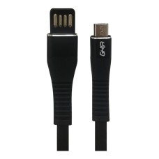 Cable USB 2.0, Ghia, GAC-200N, USB A, Micro USB B, 1 m, Plano, Reversible, Negro