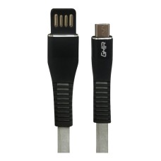 Cable USB 2.0, Ghia, GAC-200NG, 1 m, USB A, Micro USB B, Plano, Reversible, Gris