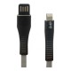 Cable de Datos, Ghia, GAC-201NG, USB A, USB C, 1 m, Plano, Reversible, Gris, Negro