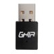 Tarjeta de Red, Ghia, GNW-U3, USB 2.0, Inalámbrico, 300 Mbps, 2.4 GHz, Negro