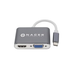 Adaptador de Video, Naceb, NA-0113, USB C, HDMI, VGA