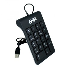 GHIA - Teclado Numérico, Ghia, GAC-206A, Alámbrico, USB, Delgado, Negro