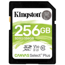 KINGSTON - Memoria SD, Kingston, SDS2/256GB, Canvas Select, CL10, UHS-I, V30