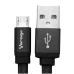 VORAGO - Cable USB 2.0, Vorago, CAB-113, USB a Micro USB, 1 m, Nylon, Negro