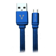 VORAGO - Cable USB 2.0, Vorago, CAB-113_AZUL, USB A a Micro USB B, 1 m, Azul