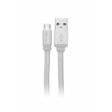 VORAGO - Cable USB 2.0, Vorago, CAB-113_BLANCO, USB A a Micro USB B, 1 m, Nylon, Blanco