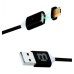 BLACKPCS - Cable de Datos, Blackpcs, CABLLTM-3, USB A, Lightning, 1m, 2.1A, Magnético, Negro