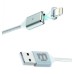 BLACKPCS - Cable de Datos, Blackpcs, CASLTM-2, USB A, Lightning, 1m, 2.1A, Magnético, Plateado