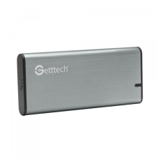GETTTECH - Gabinete para Disco Duro, Getttech, GCE-M231-01, M.2, SSD, USB 3.1, 2.5 Pulgadas, Plateado