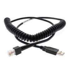 QIAN - Cable, Qian, QCU18001, USB A, RJ-50, 2.4 m, Negro, Para lector de código de barras