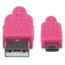 MANHATTAN - Cable USB 2.0, Manhattan, 352758, USB A a Micro USB B, 1 m, Rosa