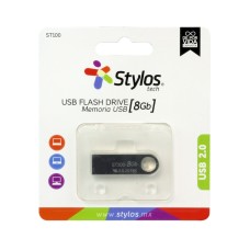 Memoria USB 2.0, Stylos, STMUSB1B, 8 GB, Plateado