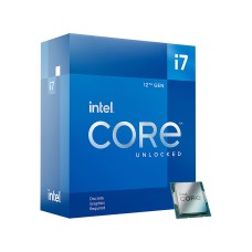 INTEL - Procesador, Intel, BX8071512700KF, Core i7-12700KF, Socket 1700, 12a Generación, 3.6 GHz, 8 Núcleos, Sin Gráficos, Sin Disipador