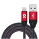 Cable Lightning, Brobotix, 963226, 1 m, Mezclilla, Negro, Rojo