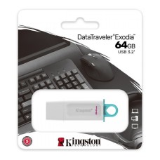 Memoria USB 3.2, Kingston, KC-U2G64-5R, 64 GB, Exodia, Blanco