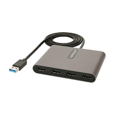 STARTECH - Adaptador de Video, StarTech, USB32HD4, USB 3.0, 4 Puertos HDMI, 1080p, 60 Hz, Solo para Windows, Tarjeta de Video Externa
