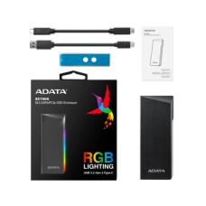 ADATA - Gabinete para Disco Duro, Adata, AEC700GU32G2-CGY, SSD, M.2, USB C, USB 3.2, Negro