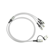 EASY LINE - Cable USB, Easy Line, EL-994329, USB A, USB C, Micro USB, Lightning, 1.2 m, Plateado, 3 A