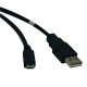 Cable USB 2.0, Tripp-Lite, U050-006, USB A a Micro B, 2 m, Negro