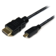 Cable de Video, StarTech, HDMIADMM6, HDMI a Micro HDMI ,Alta Velocidad, 1.8 m, Negro