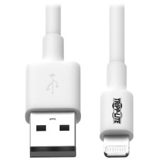 TRIPP-LITE - Cable USB, Tripp-Lite, M100-006-WH, USB A, Lightning, Certificado MFI, 1.83 m, Blanco