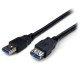 Cable USB 3.0, StarTech, USB3SEXT6BK, Extensión, Pasivo, 1.8 m, Negro