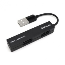 Concentrador USB, Brobotix, 497677, HUB, USB 2.0, 4 Puertos, Negro