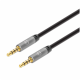 Cable de Audio, Manhattan, 355988, 3.5 mm, Auxiliar, Estéreo, 1 m, Negro, Plateado