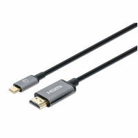 Adaptador de Video, Manhattan, 153591, USB C a HDMI, 1 m, 4K, 60 Hz, Negro
