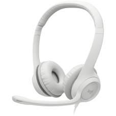 Audífonos con Micrófono, Logitech, 981-001285, H390, Diadema, USB, 1.9 m, Blanco