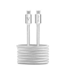 VORAGO - Cable USB, Vorago, CAB-124 WH, USB C, 1 m, Carga Rápida, Blanco