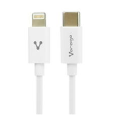 VORAGO - Cable USB, Vorago, CAB-125, 1 m, UCB C a Lightning, Blanco