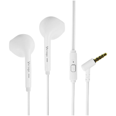 Audífonos con Micrófono, Vorago, EP-201-V2-WH, 3.5 mm, Control de Volumen, Blanco