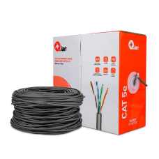 Cable de Red, Qian, QHR-CAT5E-10, UTP, CAT 5E, Bobina, 100 m, Interior, CCA, Gris