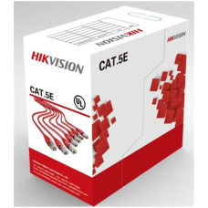 Cable de Red, Hikvision, DS-1LN5E-S, Bobina, UTP, CAT 5E, 305 m, Cobre, Gris