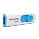 Memoria USB 2.0, Adata, AC008-32G-RWE, 32GB, Retráctil, Blanco-Azul