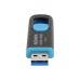 ADATA - Memoria USB 3.0, Adata, AUV128-64G-RBE, 64 GB, Retractil, Negro-Azul