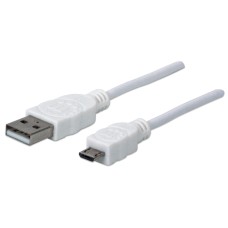 MANHATTAN - Cable USB 2.0, Manhattan, 323987, A-B, 1 m, Blanco